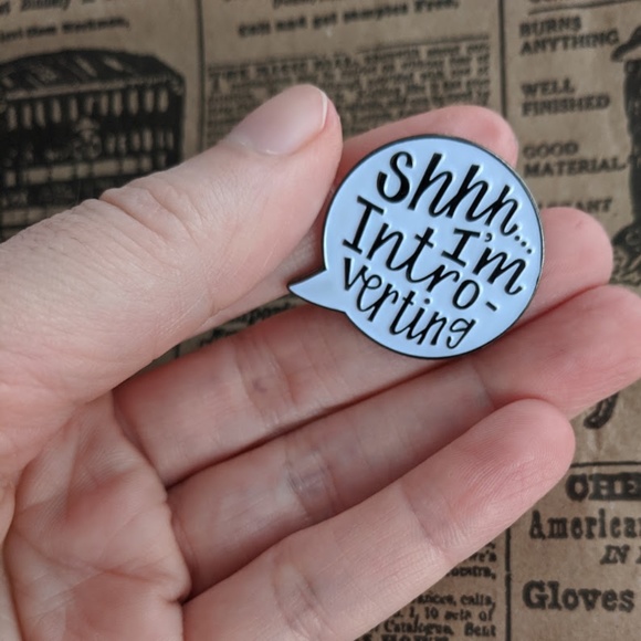 ⚡HOST PICK Shhh... I'm Intro-Verting pin brooch - Picture 1 of 8